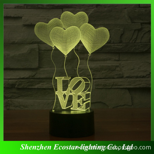 Valentine's Gift,Popular 3D LED Night Light for Lover